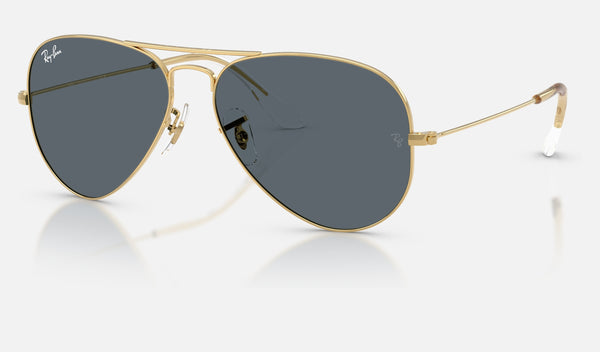 Ray-Ban Aviator RB3025 — Arista / Blue — quarter view