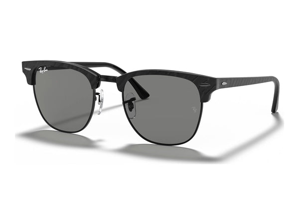 Ray-Ban Clubmaster RB3016 — Black / Dark Grey — quarter view