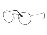 Ray-Ban Round Metal RX3447V Eyeglasses — Black on Silver