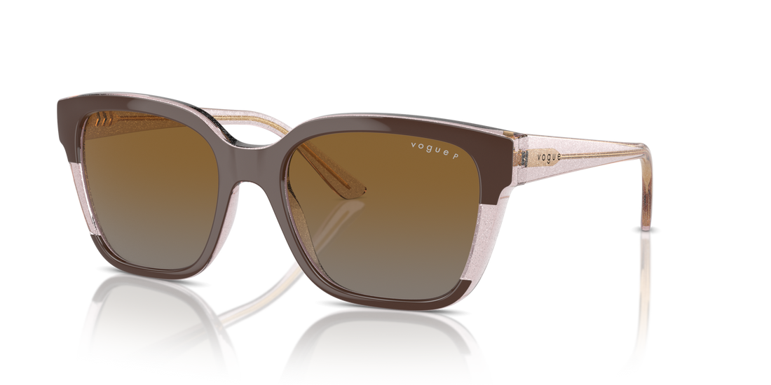 Vogue Eyewear VO5558S — Polarized — Brown/transparent Rose Glitter / Grey Gradient Brown Polarized