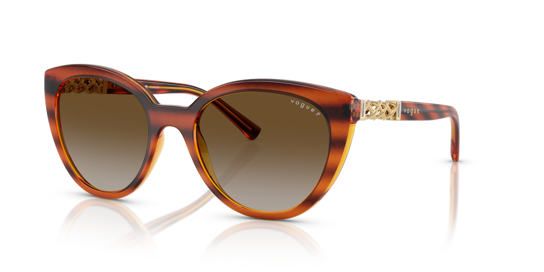 Vogue Eyewear VO5634SB — Polarized — Striped Dark Havana / Grey Gradient Brown Polarized