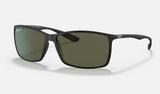 Ray-Ban Liteforce RB4179 — Black / G-15 Green Polarized — quarter view