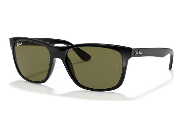Ray-Ban RB4181 RB4181 — Black / G-15 Green Polarized — quarter view