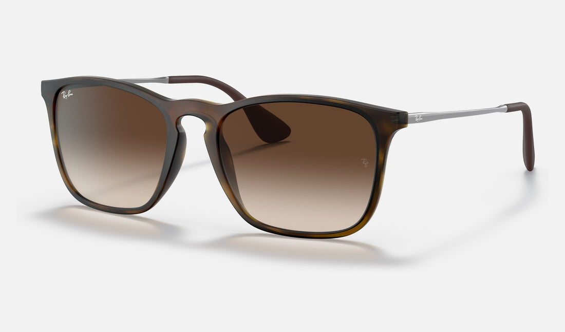 Ray-Ban Chris RB4187 — Havana / Brown Gradient — quarter view