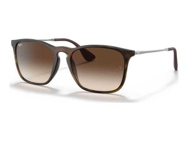 Ray-Ban Chris RB4187 — Havana / Brown Gradient — quarter view