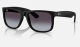 Ray-Ban Justin RB4165 — Rubber Black — quarter view