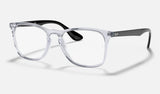 Ray-Ban RX7074 — Transparent — quarter view