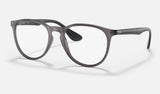Ray-Ban Erika RX7046 — Transparent Grey — quarter view