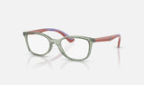 Ray-Ban Junior RY1586 — Transparent Green — quarter view
