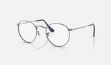 Ray-Ban Round Metal RX3447V — Gunmetal — quarter view
