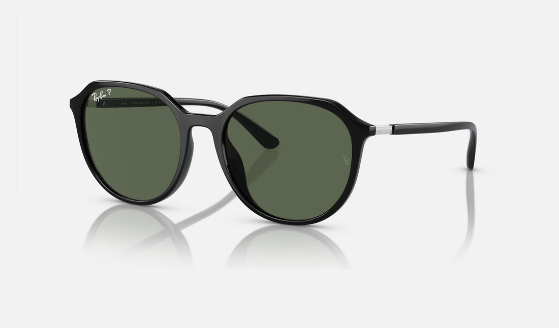 Ray-Ban RB4415L — Black / G-15 Green Polarized — quarter view