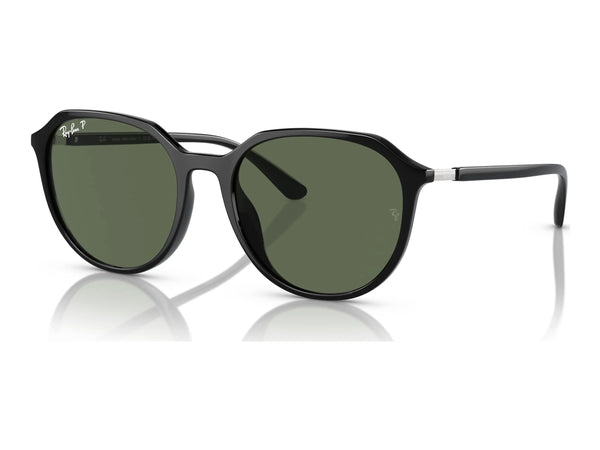 Ray-Ban RB4415L — Black / G-15 Green Polarized — quarter view