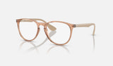 Ray-Ban Erika RX7046 — Transparent Brown — quarter view