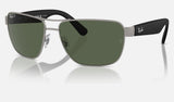 Ray-Ban RB3745L — Brushed Gunmetal / Dark Green Polarized — quarter view