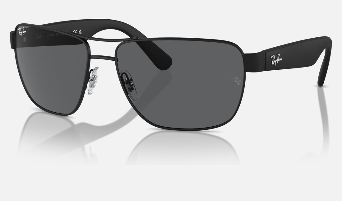 Ray-Ban RB3745L — Black / Full Grey — quarter view