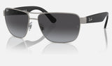 Ray-Ban RB3745L — Brushed Gunmetal / Grey — quarter view