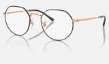 Ray-Ban Jack RX6465 — Havana on Rose Gold — quarter view