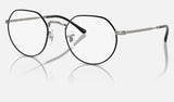 Ray-Ban Jack RX6465 — Black on Gunmetal — quarter view