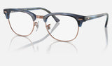 Ray-Ban Clubmaster RX5154 — Striped Blue — quarter view