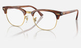 Ray-Ban Clubmaster RX5154 — Striped Brown — quarter view