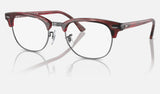 Ray-Ban Clubmaster RX5154 — Striped Red — quarter view