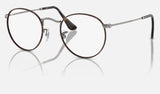 Ray-Ban Round Metal RX3447V — Havana on Gunmetal — quarter view