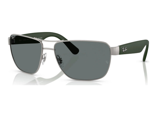 Ray-Ban RB3745L — Brushed Gunmetal / Dark Grey Polarized — quarter view