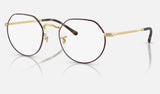 Ray-Ban Jack RX6465 — Matte Havana on Matte Arista Gold — quarter view