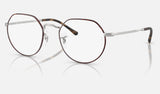 Ray-Ban Jack RX6465 — Matte Havana on Matte Silver — quarter view