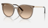 Ray-Ban RB4464L — Translucent Caramel / Light Brown Gradient Light Grey — quarter view