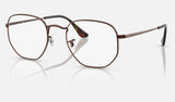Ray-Ban Hexagonal RX6448 — Brown — quarter view
