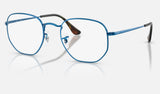 Ray-Ban Hexagonal RX6448 — Blue — quarter view