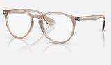 Ray-Ban Erika RX7046 — Transparent Light Brown — quarter view