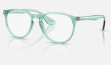 Ray-Ban Erika RX7046 — Transparent Green — quarter view