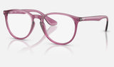 Ray-Ban Erika RX7046 — Transparent Violet — quarter view
