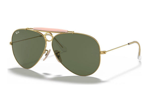 Ray-Ban Shooter RB3138 — Arista Gold / G-15 Green — quarter view