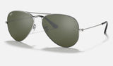 Ray-Ban Aviator RB3025 — Silver / Grey — quarter view