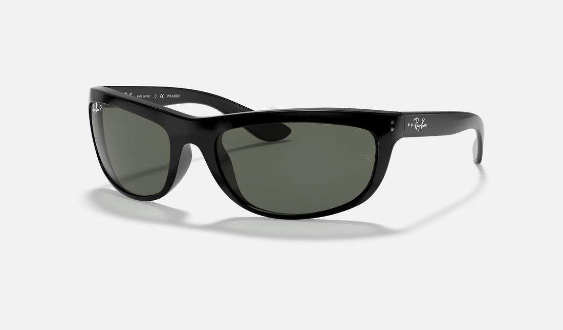 Ray-Ban Balorama RB4089 — Black / G-15 Green Polarized — quarter view