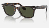Ray-Ban Wayfarer RB2140 — Tortoise / G-15 Green — quarter view