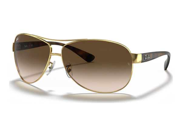 Ray-Ban RB3386 RB3386 — Arista Gold / Brown Gradient — quarter view