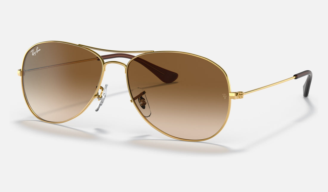 Ray-Ban Cockpit RB3362 — Arista Gold / Light Brown Gradient — quarter view