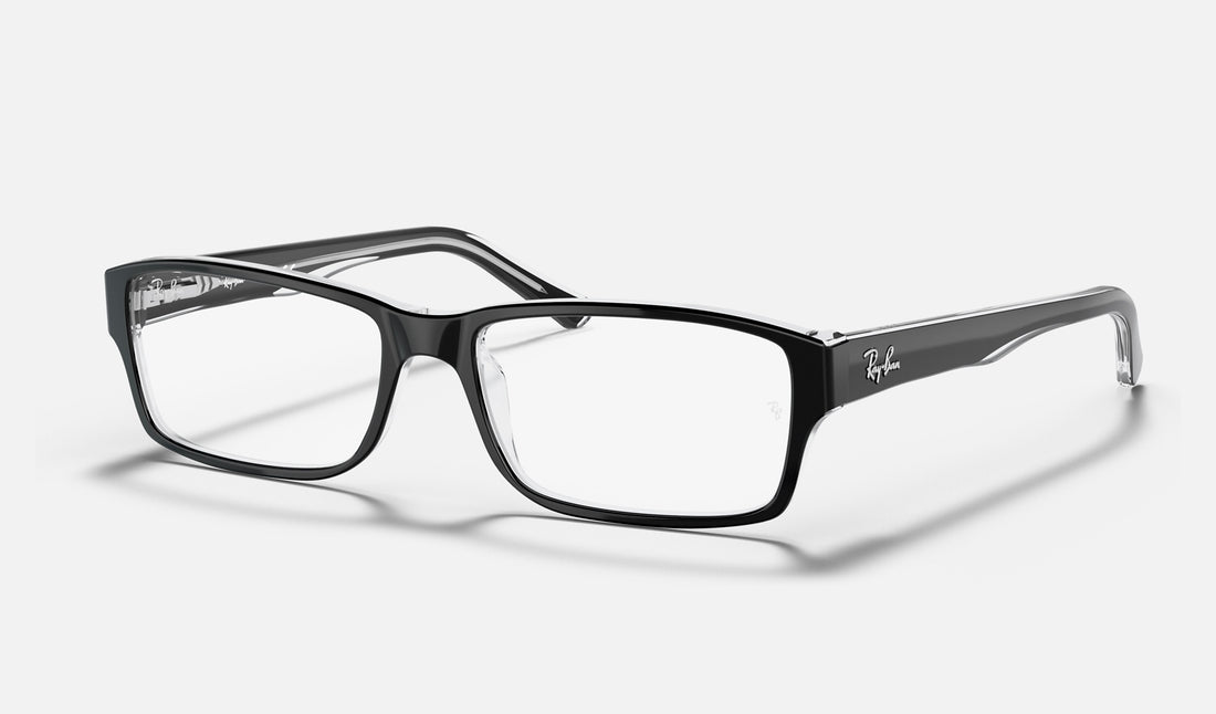 Ray-Ban RX5169 — Black on Transparent — quarter view