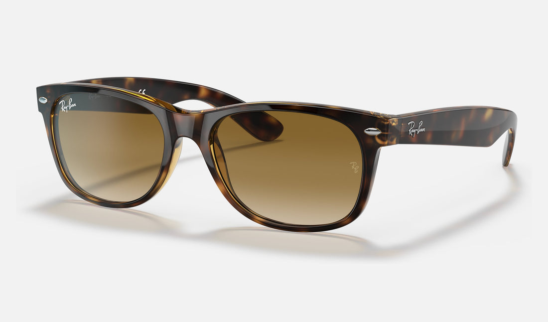 Ray-Ban New Wayfarer RB2132 — Light Havana / Light Brown Gradient — quarter view