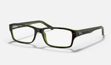 Ray-Ban RX5169 — Havana on Green — quarter view