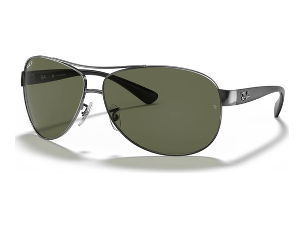Ray-Ban RB3386 RB3386 — Gunmetal / G-15 Green Polarized — quarter view