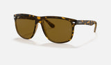 Ray-Ban Boyfriend RB4147 — Light Havana / Brown Polarized — quarter view