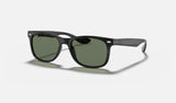 Ray-Ban Junior Junior New Wayfarer RJ9052S — Black / Dark Green — quarter view