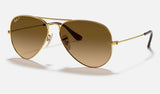 Ray-Ban Aviator RB3025 — Arista Gold Polarized — quarter view