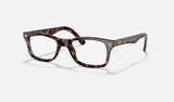 Ray-Ban RX5228 — Dark Havana — quarter view