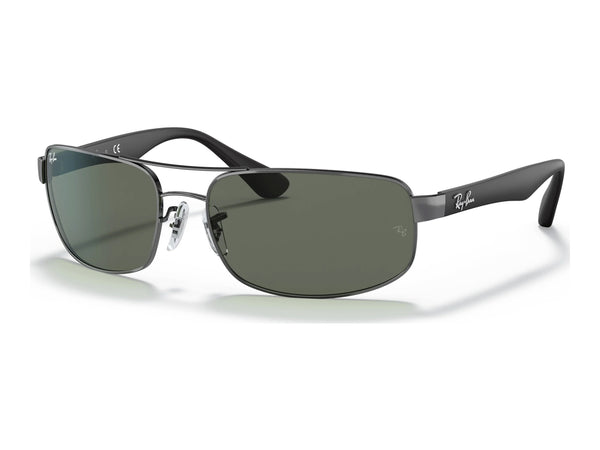 Ray-Ban RB3445 RB3445 — Gunmetal / Green Classic G-15 — quarter view
